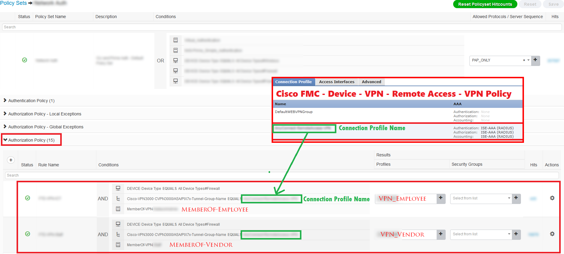 Configure Cisco Firepower and Cisco ISE for AnyConnect VPN Authentication and Dynamic Group Policy Mapping